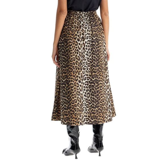 Ganni Long Leopard Print Maxi Skirt Women - Picture 3 of 4